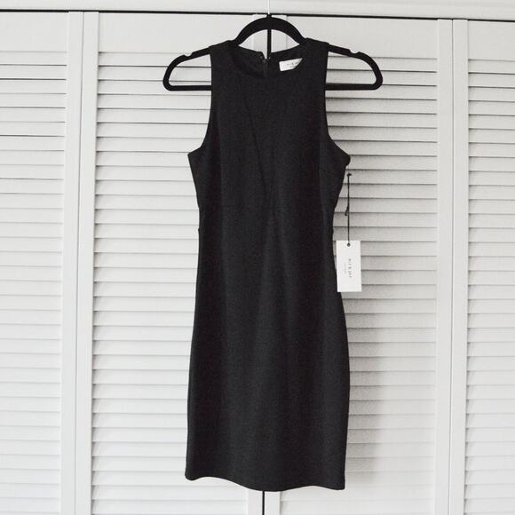 Ali & Jay NWT Size Small Little Black Dress with Mesh Deep V-Neck | Size Small - Picture 1 of 8